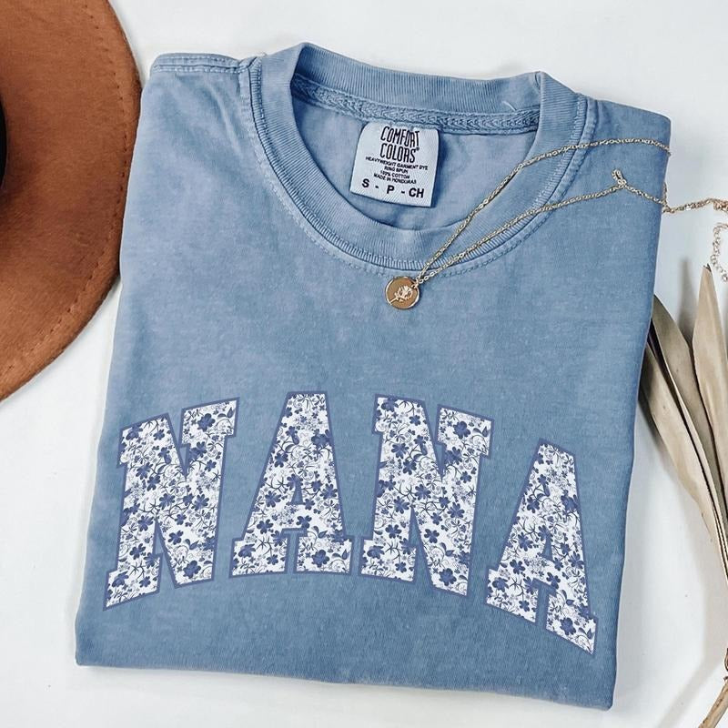 Comfort Colors Toile Nana Shirt New Nana Floral Pregnancy Announcement New Nana Grandma Shirt T-Shirts, Hoodie, Sweatshirt - T-Shirt, Sweatshirt, Hoodie