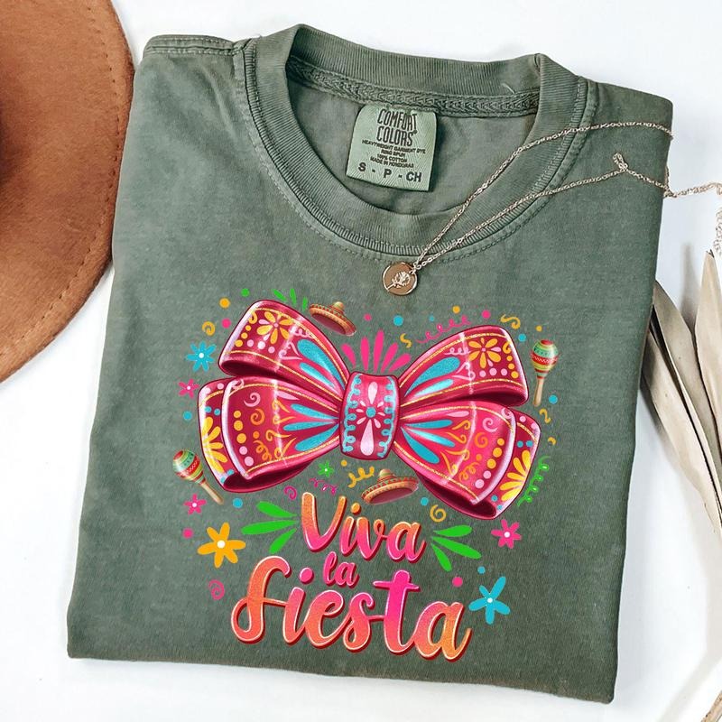 Comfort Colors Viva La Fiesta Shirt Fiesta Coquette Bow Mexican Party Festival 2025 Shirt T-Shirts, Hoodie, Sweatshirt - T-Shirt, Sweatshirt, Hoodie