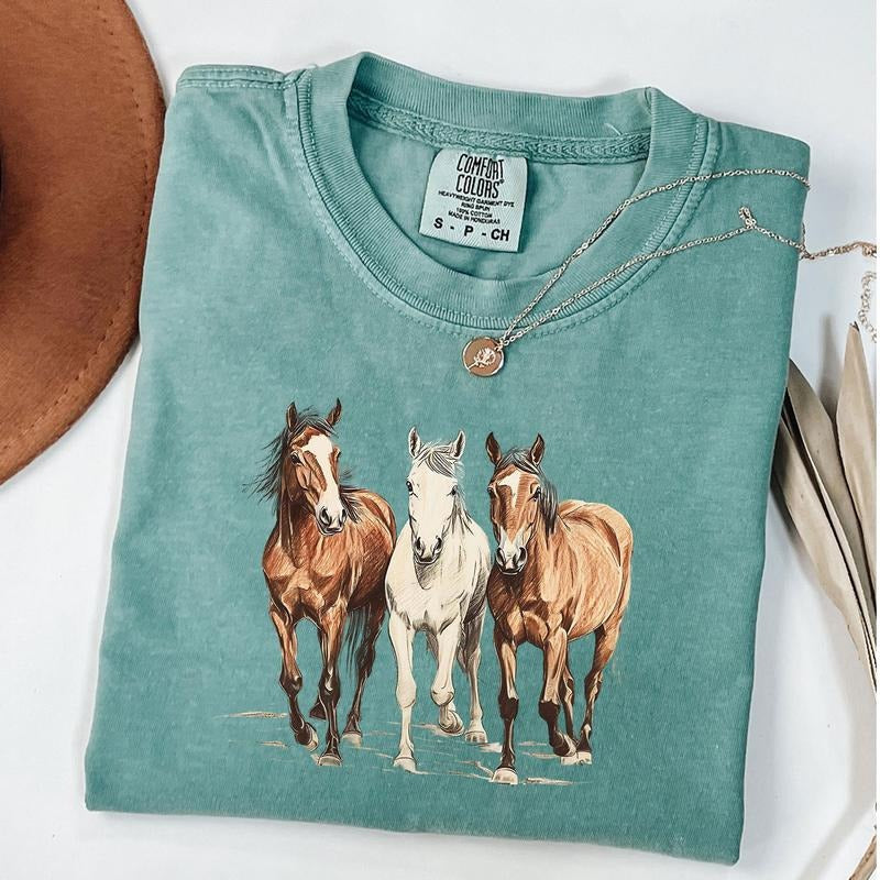 Comfort Colors Western Horses Horse Lovers Western Cute T-Shirts, Hoodie, Sweatshirt - T-Shirt, Sweatshirt, Hoodie
