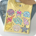Comfort Colors Wildflower Seashell Clam Summer Summer Beach Summer Vacation T-Shirts, Hoodie, Sweatshirt - T-Shirt, Sweatshirt, Hoodie
