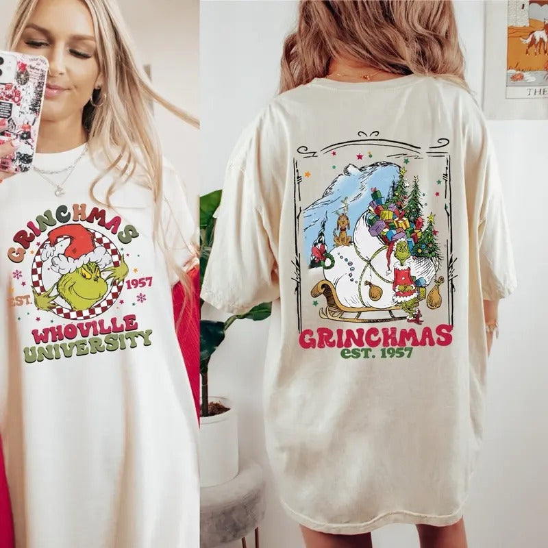 Comfort Colors Grinchmas Whoville Short Sleeve Casual Cotton Top Womenswear T-Shirts, Hoodie, Sweatshirt - T-Shirt, Sweatshirt, Hoodie