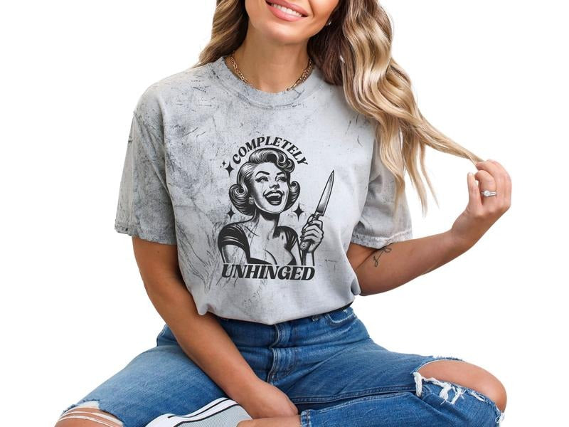 Completely Unhinged True Crime Shirt Retro Inspired Mental Health T-Shirts, Hoodie, Sweatshirt - T-Shirt, Sweatshirt, Hoodie