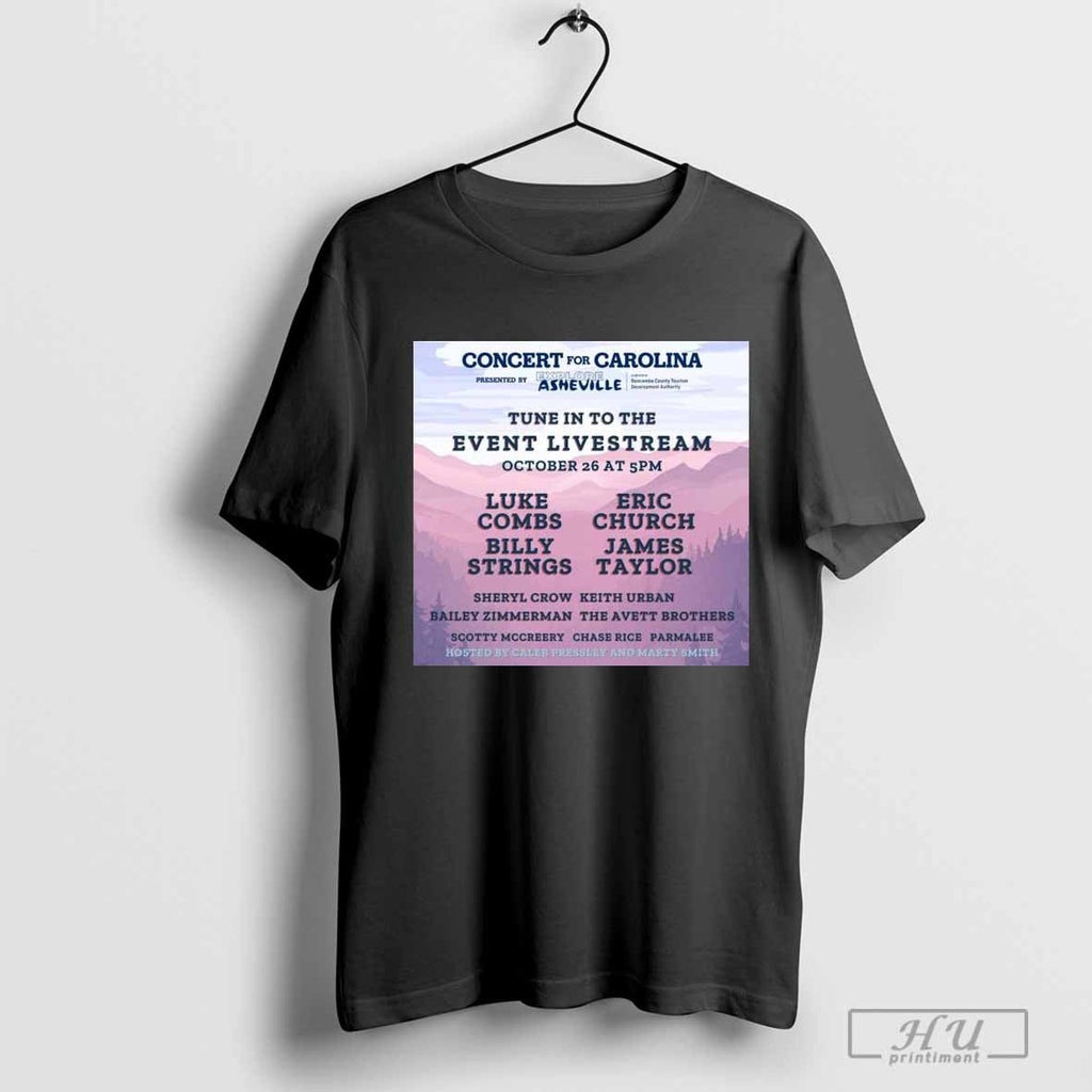 Concert For Carolina Tune In To The Event Livestream October 26 2024 Poster Unisex T-shirt, Sweatshirt, Hoodie, Long Sleeve Tee - T-Shirt, Sweatshirt, Hoodie