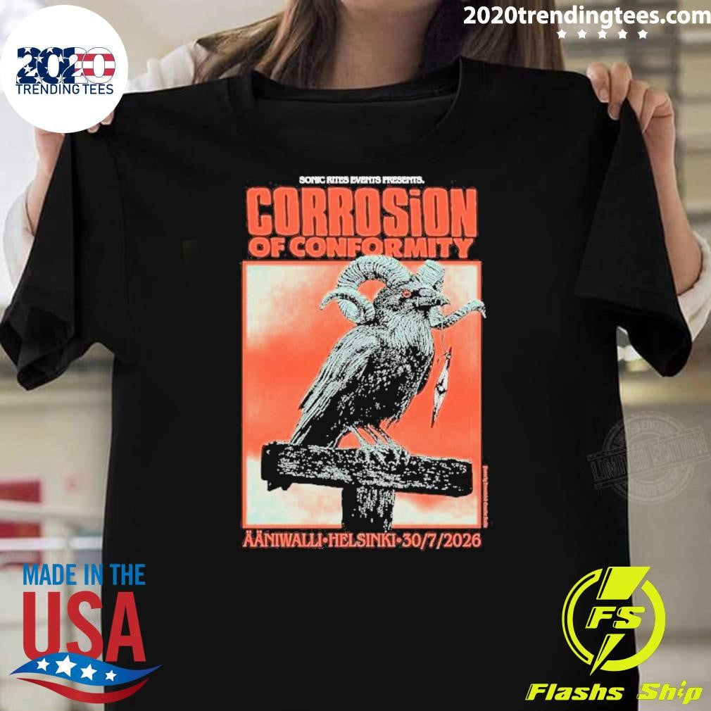 Conic Rites Events Presents Corrosion Of Conformity Aaniwalli Helsinki 20 7 2026 Shirt Unisex T-shirt, Sweatshirt, Hoodie, Long Sleeve Tee - T-Shirt, Sweatshirt, Hoodie