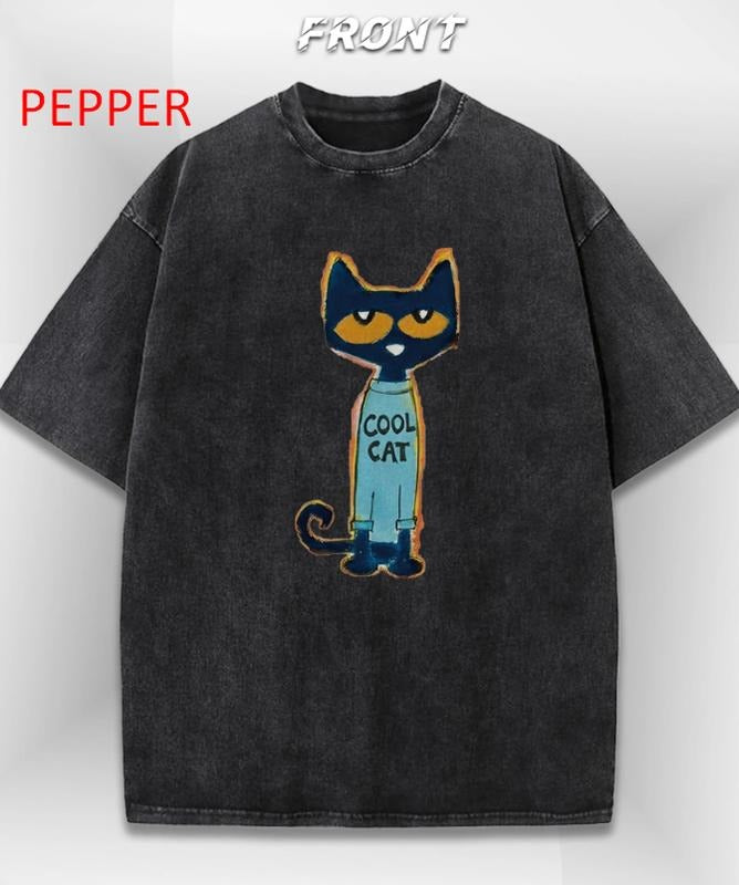 Cool Cat Print Vintage Cotton Y2K Fun Prints American Street Menswear Womenswear Top T-Shirts, Hoodie, Sweatshirt - T-Shirt, Sweatshirt, Hoodie