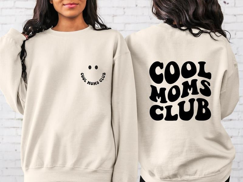 Cool Moms Club Mothers Cool Shirts Front Back Graphics Valentine Mom New Mom Shirt Cool Mom T-Shirts, Hoodie, Sweatshirt - T-Shirt, Sweatshirt, Hoodie