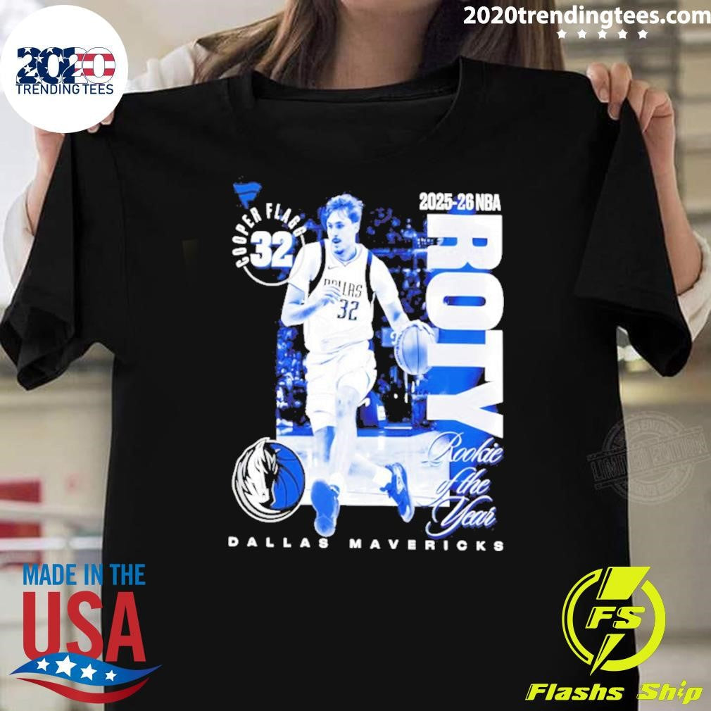 Cooper Flagg Dallas Mavericks 2025-26 Nba Rookie Of The Year Shirt Unisex T-shirt, Sweatshirt, Hoodie, Long Sleeve Tee - T-Shirt, Sweatshirt, Hoodie