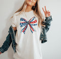 Coquette America Bow Shirt USA Shirt 4th July Shirt Patriotic Memorial Day Shirt American Flag Bow Shirt T-Shirts, Hoodie, Sweatshirt - T-Shirt, Sweatshirt, Hoodie