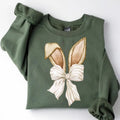 Coquette Bow Bunny Ears Shirt Cute Bunny Rabbit Happy Easter Day Coquette Easter Cute Easter Shirt T-Shirts, Hoodie, Sweatshirt - T-Shirt, Sweatshirt, Hoodie