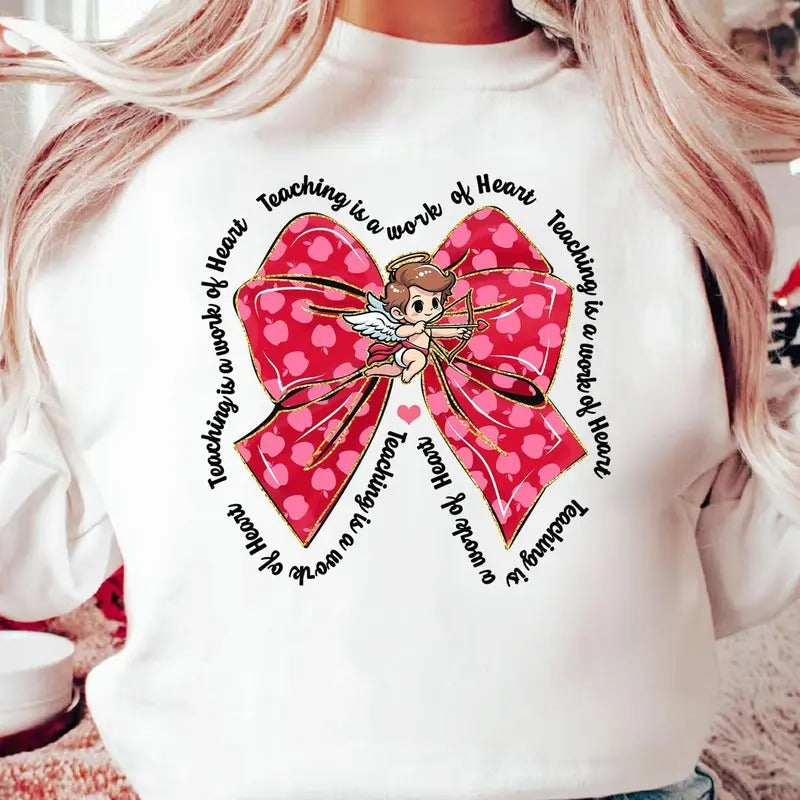 Coquette Bow Cupid Teacher Valentine Shirt Cupid'S Favorite Teacher Shirt Teacher Love Teacher Shirt Teacher Shirt T-Shirts, Hoodie, Sweatshirt - T-Shirt, Sweatshirt, Hoodie