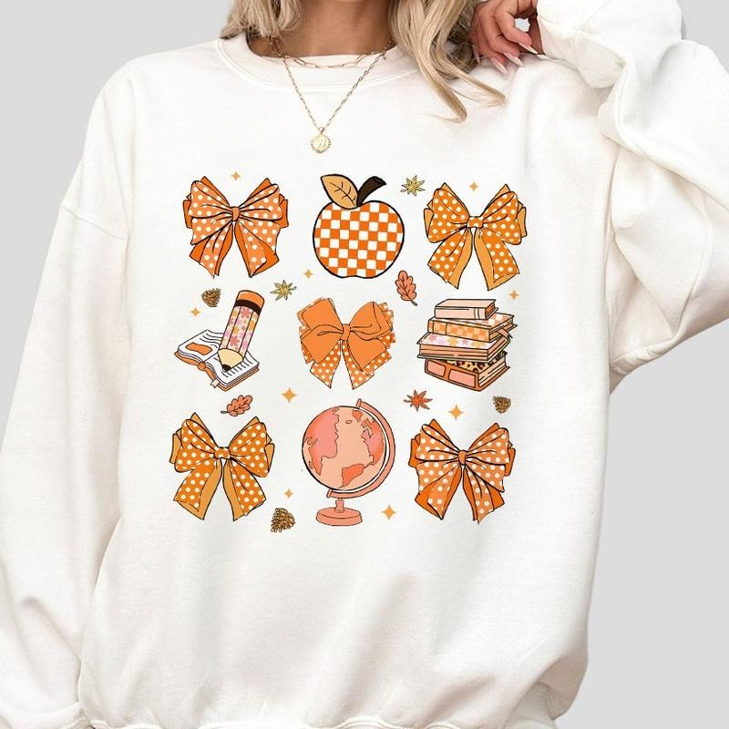 Coquette Bow Teacher Teacher Coquette Bow Shirts Autumn Shirt Her Shirts Teacher Appreciation Fall Teacher Teacher Pencil Autumn Shirt Tops Teacher Fall Shirt T-Shirts, Hoodie, Sweatshirt - T-Shirt, Sweatshirt, Hoodie