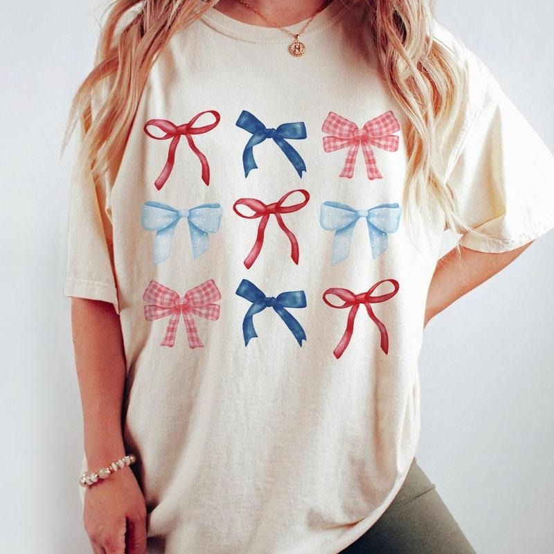 Coquette Bows 4th July Shirts 1776 America Fourth July Independence Day Shirt Retro 4th July Outfits American Independence Day Parade Outfits 4th July Top T-Shirts, Hoodie, Sweatshirt - T-Shirt, Sweatshirt, Hoodie