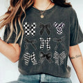 Coquette Checkered Black Bow Shirt Black Bows Coquette Shirt Her Mom Coquette Bows Checkered Black Bows Vintage Coquette Cute Ribbon Checkered Coquette Comfort Top T-Shirts, Hoodie, Sweatshirt - T-Shirt, Sweatshirt, Hoodie
