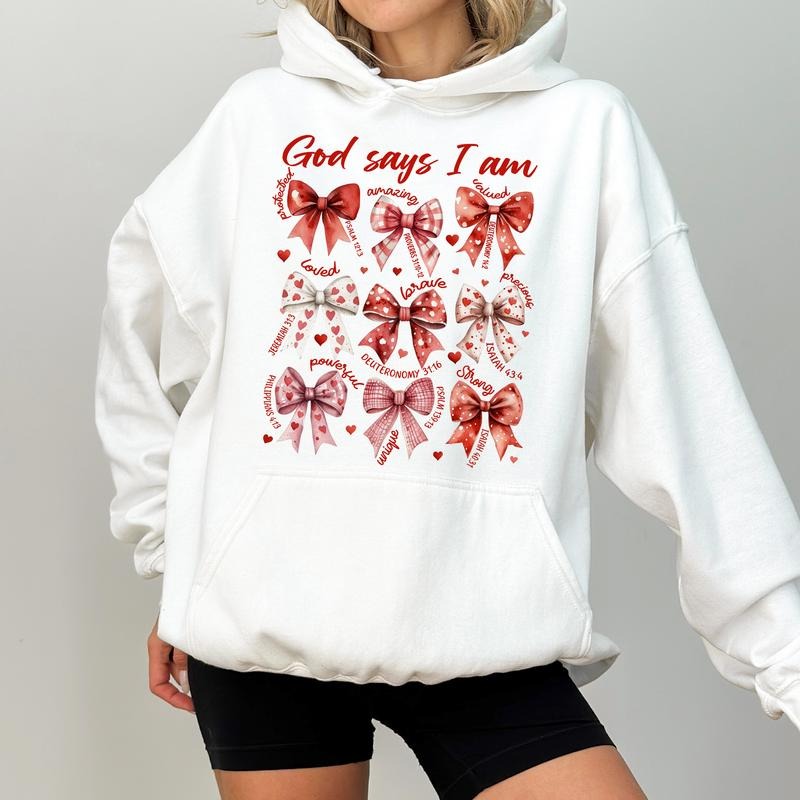 Coquette Christian God Says I Am Bible Verse Positive Religious Valentine Christian T-Shirts, Hoodie, Sweatshirt - T-Shirt, Sweatshirt, Hoodie
