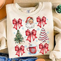 Coquette Coquette Bow Santa Shirt Bow Santa Hot Cocoa Candy Cane Tree Cake Girly Xmas Shirt Vintage Winter Shirt T-Shirts, Hoodie, Sweatshirt - T-Shirt, Sweatshirt, Hoodie