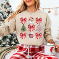 Coquette Retro Santa Shirt Candy Cane Girly Shirt Candy Cane Coquette Coquette Santa T-Shirts, Hoodie, Sweatshirt - T-Shirt, Sweatshirt, Hoodie
