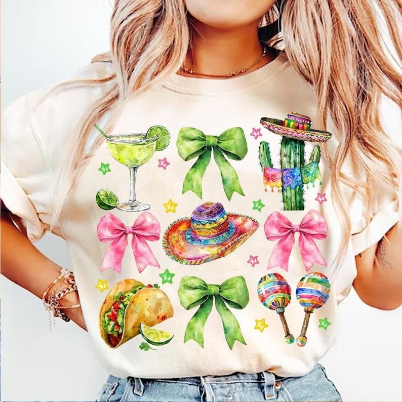 Coquette Cinco De Mayo Preppy Fiesta Mexican Tequila Margarita T-Shirts, Hoodie, Sweatshirt - T-Shirt, Sweatshirt, Hoodie
