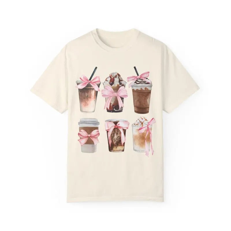 Coquette Coffee Shirt Coquette Iced Coffee Shirt Vintage Coffee Lover Shirt Summer See T-Shirts, Hoodie, Sweatshirt - T-Shirt, Sweatshirt, Hoodie