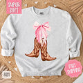 Coquette Cowgirl Boots Cowgirl Bow Country Music Coquette Western T-Shirts, Hoodie, Sweatshirt - T-Shirt, Sweatshirt, Hoodie