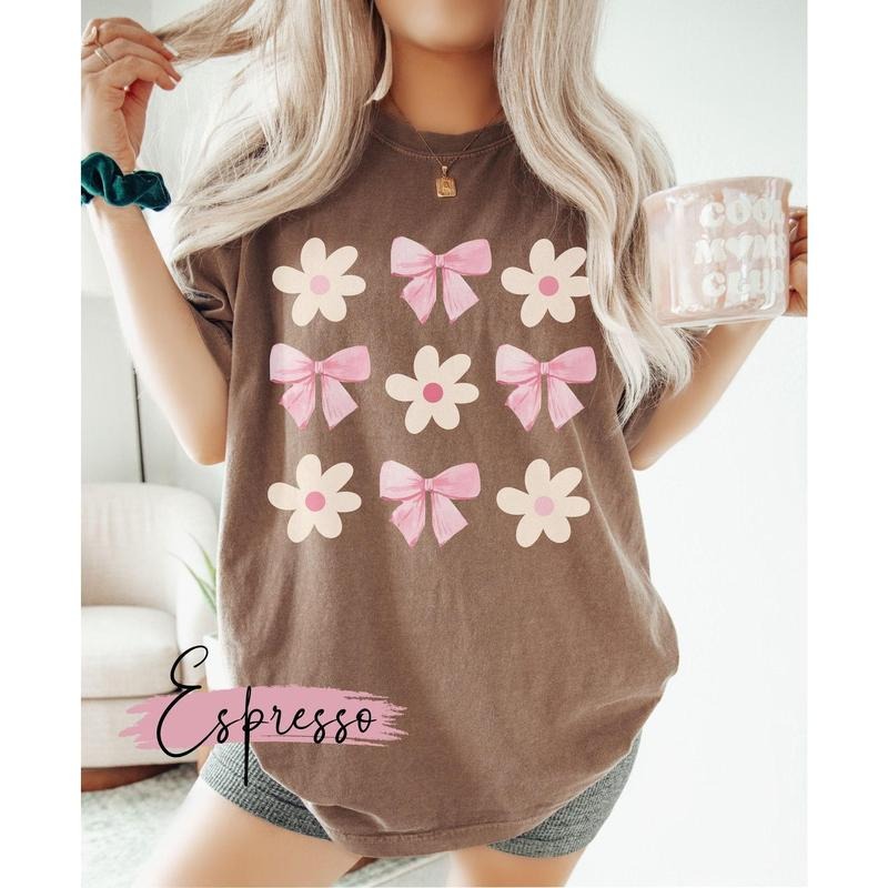 Coquette Daisy Comfort Colors Shirt Coquette Bowknot Shirt Shirt Mom Daisies Friend Cute Summer T-Shirts, Hoodie, Sweatshirt - T-Shirt, Sweatshirt, Hoodie