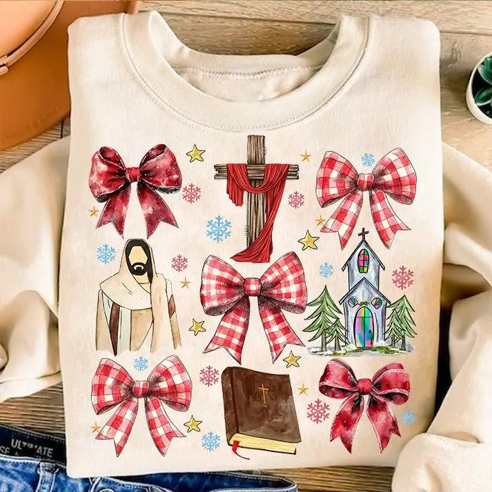 Coquette Jesus Baby Jesus True Story Nativity Scene Oh Holy Night Bible Verse T-Shirts, Hoodie, Sweatshirt - T-Shirt, Sweatshirt, Hoodie