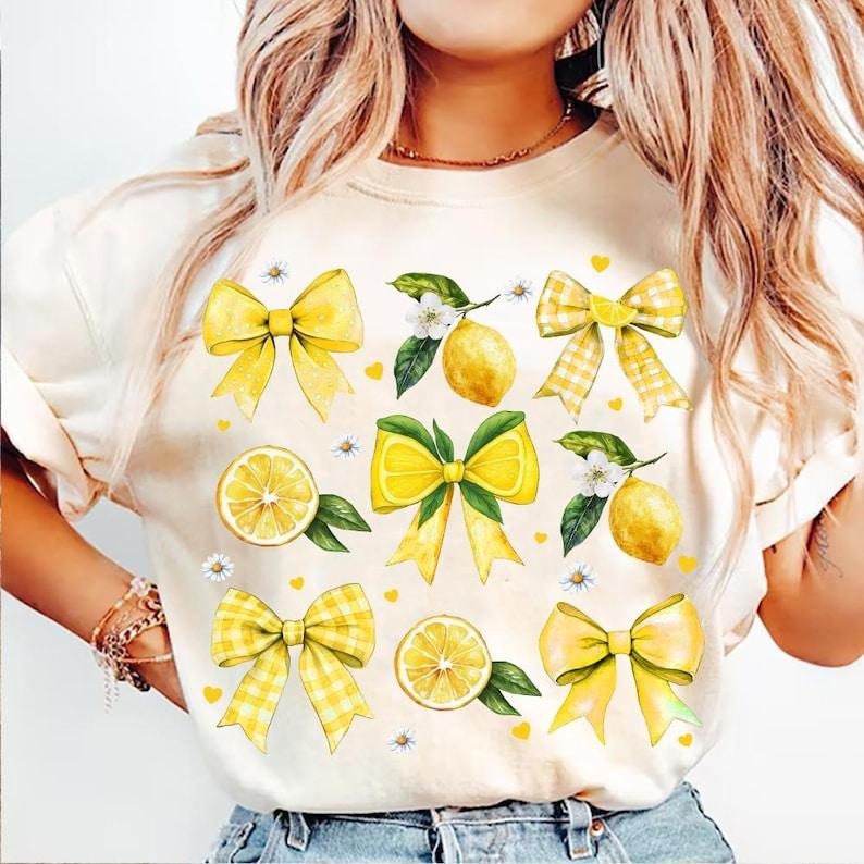 Coquette Lemon Preppy Mama Lemon Glitter Cute Lemon Floral Lemonade Everyday Preppy Summer Girly Summer T-Shirts, Hoodie, Sweatshirt - T-Shirt, Sweatshirt, Hoodie