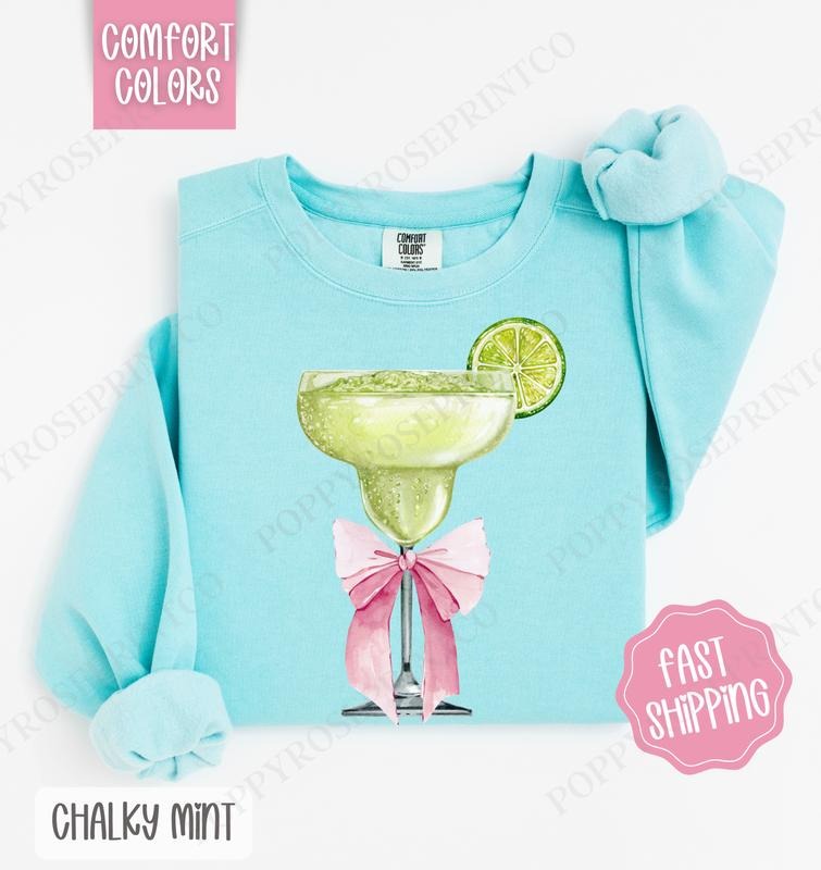 Coquette Margarita Comfort Colors Cute Cocktail Margarita Bow T-Shirts, Hoodie, Sweatshirt - T-Shirt, Sweatshirt, Hoodie