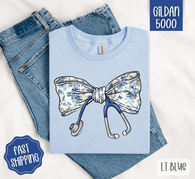 Coquette Nurse Bow Shirt Gildan RN Nurse Plus Sizes T-Shirts, Hoodie, Sweatshirt - T-Shirt, Sweatshirt, Hoodie
