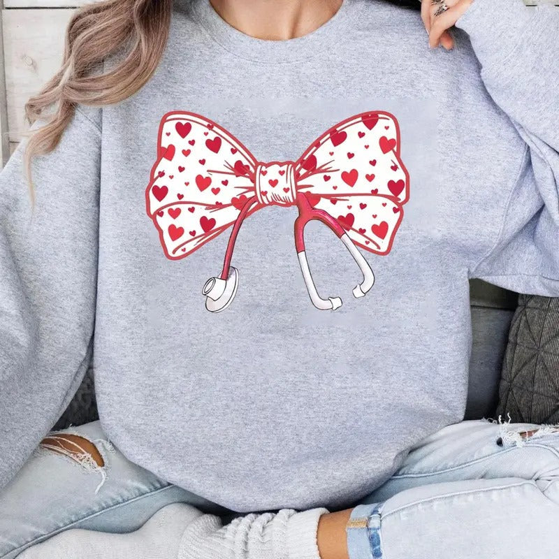 Coquette Nurse Stethoscope Bow New Nurses RN Nurse Practitioners & Nursing School Graduation T-Shirts, Hoodie, Sweatshirt - T-Shirt, Sweatshirt, Hoodie