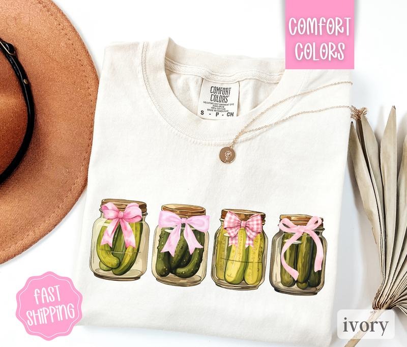 Coquette Pickles Shirt Comfort Colors Pickle Lover Shirt Cute Pickle Shirt Casual Cotton Womenswear T-Shirts, Hoodie, Sweatshirt - T-Shirt, Sweatshirt, Hoodie