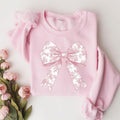 Coquette Pink Bow Coquette Girl Floral Bow Floral Pink Bow Shirt Pink Ribbon Soft Girl Girly Girlies Bow Shirt T-Shirts, Hoodie, Sweatshirt - T-Shirt, Sweatshirt, Hoodie