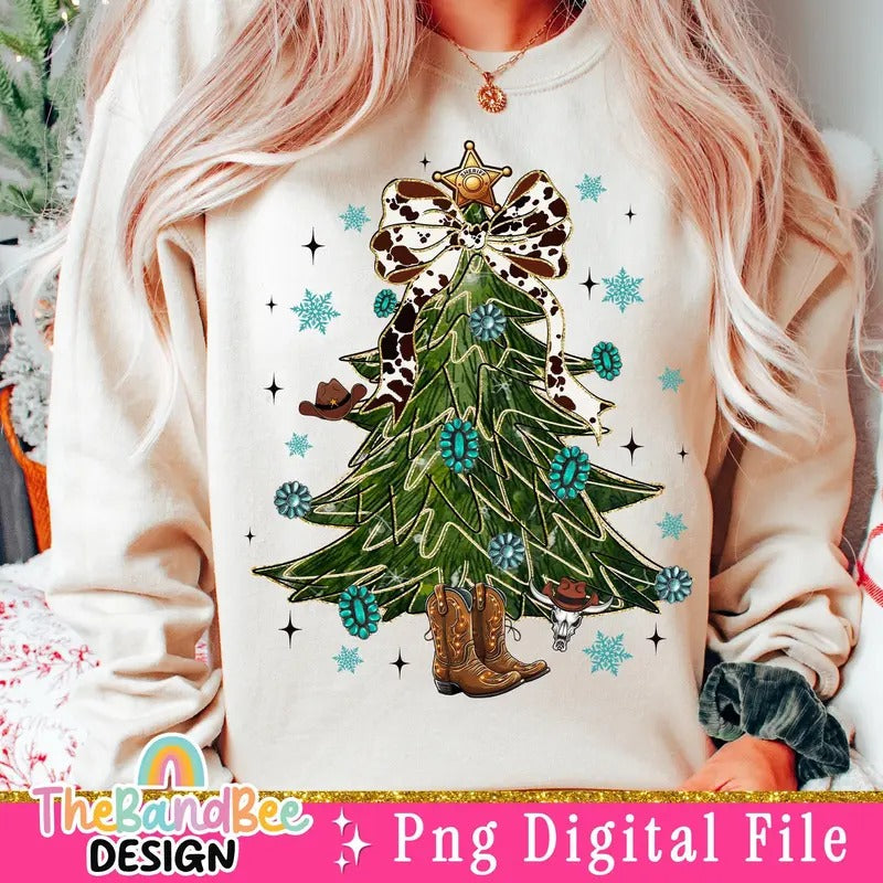 Coquette Turquoise Tree Shirt Western Shirt Gemstone Shirt Tree Shirt Cowhide Western Country Shirt Soft Cotton Shirt Him Her T-Shirts, Hoodie, Sweatshirt - T-Shirt, Sweatshirt, Hoodie