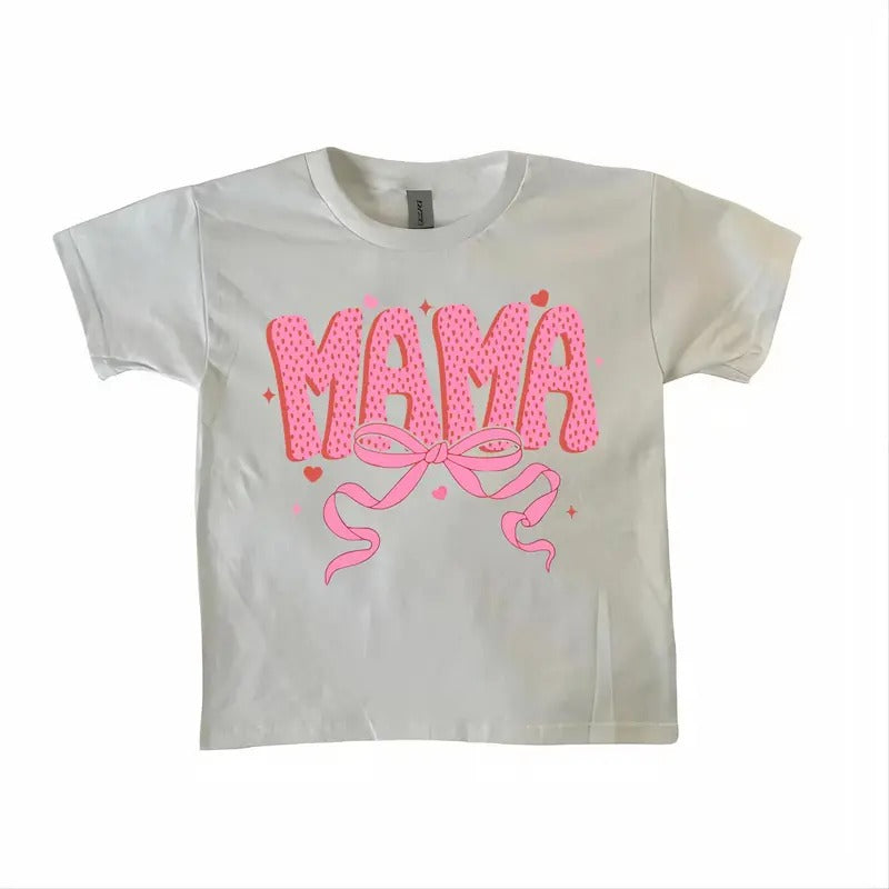 Coquette Valentine Mama Baby Valentines Pink Bow Baby Pink Mama Baby Fabric Fit T-Shirts, Hoodie, Sweatshirt - T-Shirt, Sweatshirt, Hoodie