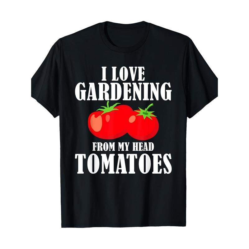 Cotton Gardening Love Tomatoes 100% Cotton Crew Neck Short Sleeve Regular Fit Slight Stretch Geometric Pattern Digital Print Casual Outdoor Activities Knit Fabric Top Made USA T-Shirts, Hoodie, Sweatshirt - T-Shirt, Sweatshirt, Hoodie