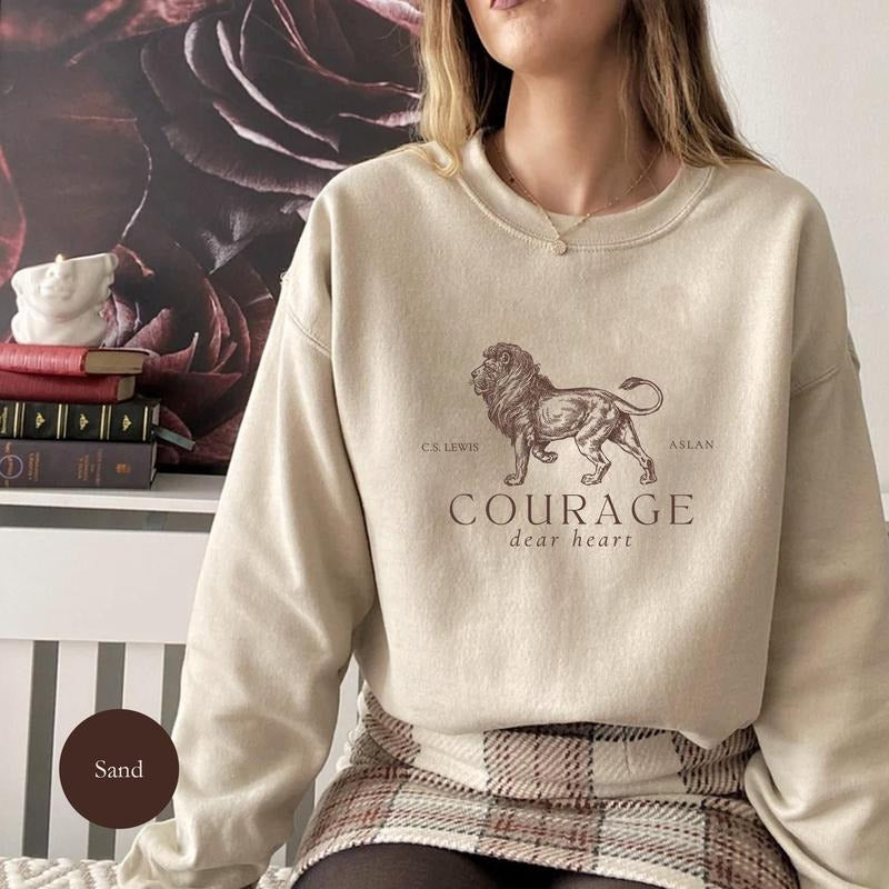 Courage CS Lewis Narnia Bookish Gifted Reader Light Dark Academia Gifted Quote Shirt Book Lover Bookish Reading Addict Soft Comfort Long Sleeves Fabric T-Shirts, Hoodie, Sweatshirt - T-Shirt, Sweatshirt, Hoodie