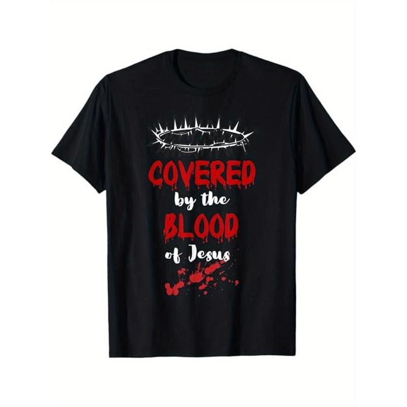 Covered Blood Jesus Christian Halloween Funny 100% Cotton Halloween Thanksgiving Dad Mom Friends Made USA T-Shirts, Hoodie, Sweatshirt - T-Shirt, Sweatshirt, Hoodie