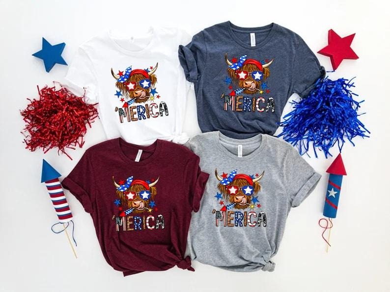 Cow Merica Shirt America Cow Shirt American Farm Shirt American Flag Cow 4th July Shirt Independence Day Shirt 4th July T-Shirts, Hoodie, Sweatshirt - T-Shirt, Sweatshirt, Hoodie