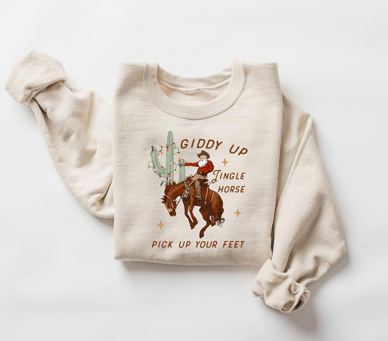 Cowboy Western Shirt Giddy Up Jingle Horse Pick Up Your Feet Howdy Country Horse Cowgirl Shirt Horse T-Shirts, Hoodie, Sweatshirt - T-Shirt, Sweatshirt, Hoodie