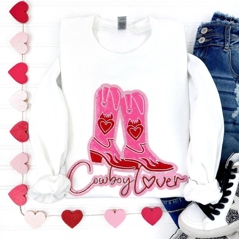 Cowboy Lover Sequin Patch WHITE T-Shirts, Hoodie, Sweatshirt - T-Shirt, Sweatshirt, Hoodie