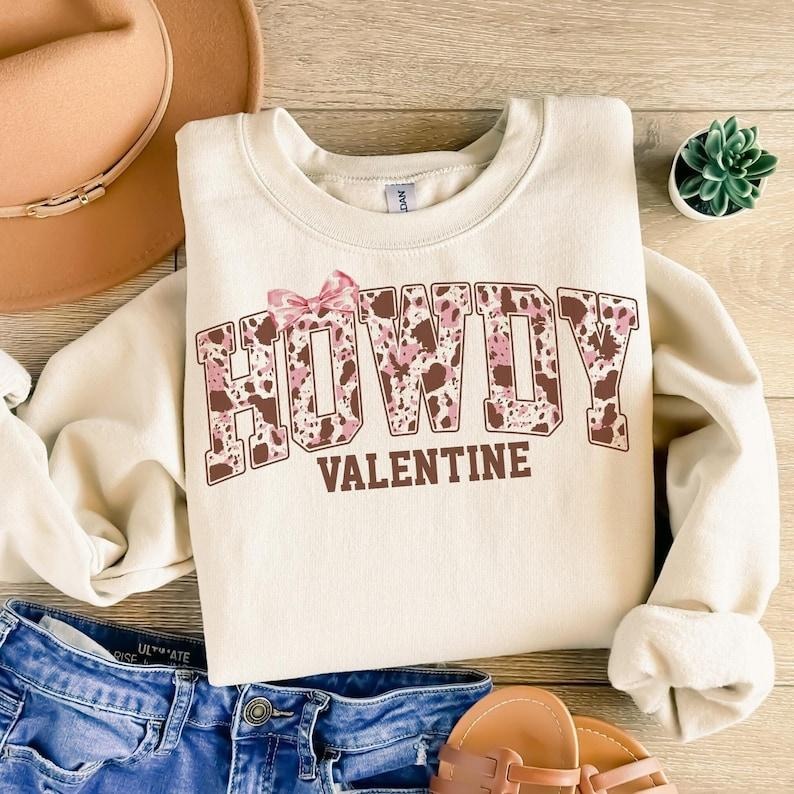Cowgirl Valentine Retro Highland Cow Western Love T-Shirts, Hoodie, Sweatshirt - T-Shirt, Sweatshirt, Hoodie