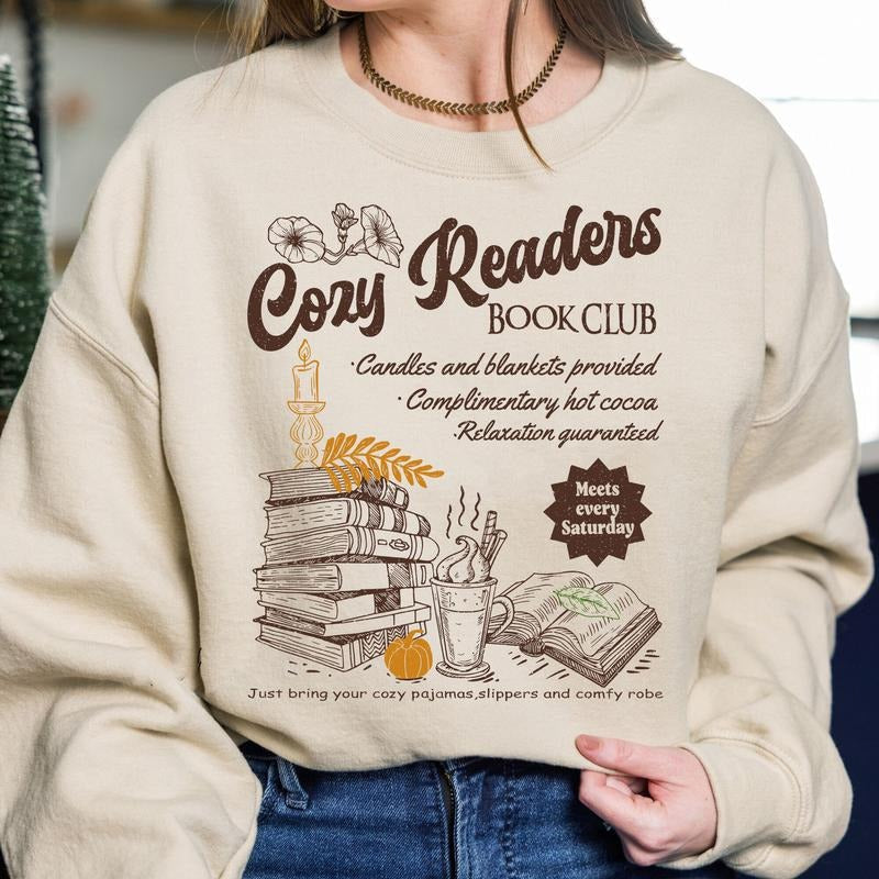 Cozy Girl Book Club Coffee Book Lover Fall Book Club Cozy Reader T-Shirts, Hoodie, Sweatshirt - T-Shirt, Sweatshirt, Hoodie
