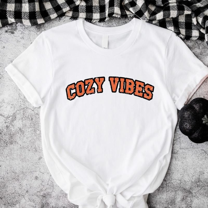 Cozy Shirt Thanksgiving Distressed Fall Cozy Season Autumn Lover Short Sleeve Halloween T-Shirts, Hoodie, Sweatshirt - T-Shirt, Sweatshirt, Hoodie