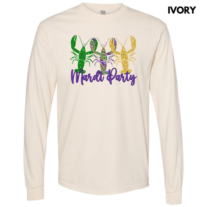 Crawfish Mardi Party Long Sleeve Comfort Colors 'NLB' T-Shirts, Hoodie, Sweatshirt - T-Shirt, Sweatshirt, Hoodie