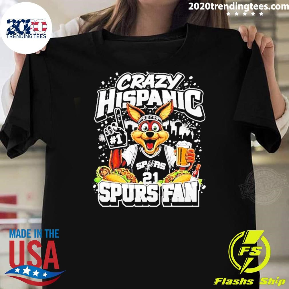 Crazy Hispanic Spurs Fan Mascot Shirt Unisex T-shirt, Sweatshirt, Hoodie, Long Sleeve Tee - T-Shirt, Sweatshirt, Hoodie