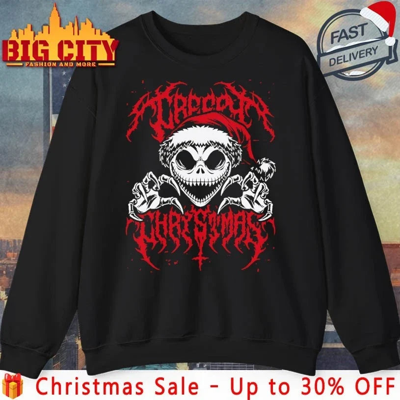 Creepy Christmas Skeleton Spooky shirt Unisex T-shirt, Sweatshirt, Hoodie, Long Sleeve Tee - T-Shirt, Sweatshirt, Hoodie