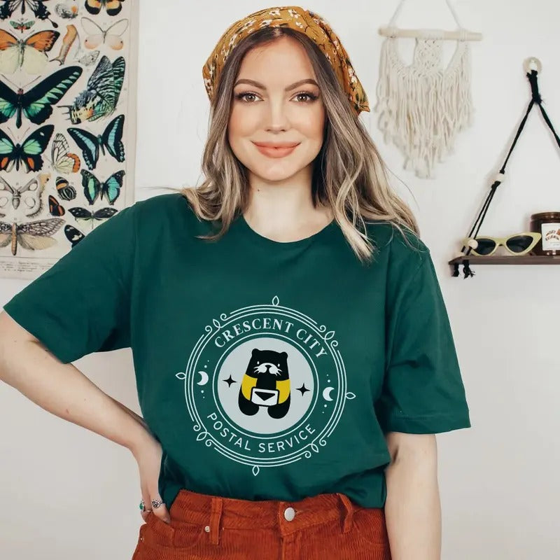 Crescent City Postal Service Otter Messenger Sarah J Maas Tharion Mer House Earth Blood Sky Breath Bryce Womenswear T-Shirts, Hoodie, Sweatshirt - T-Shirt, Sweatshirt, Hoodie