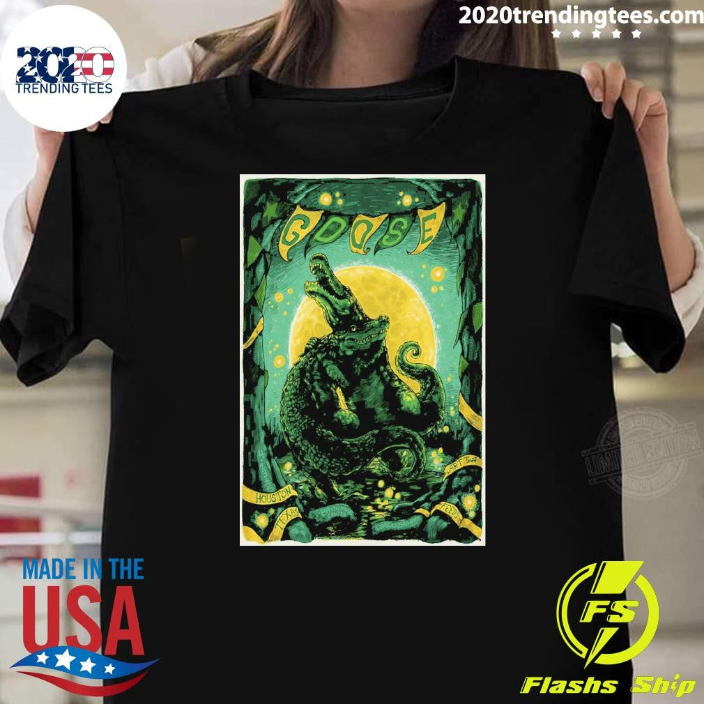 Crocodiles Goose April 23, 2026 Houston, TX Shirt Unisex T-shirt, Sweatshirt, Hoodie, Long Sleeve Tee - T-Shirt, Sweatshirt, Hoodie