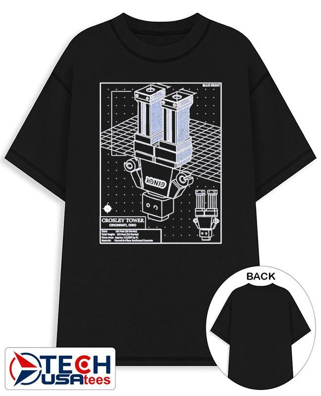 Crosley Tower Blueprint shirt Unisex T-shirt, Sweatshirt, Hoodie, Long Sleeve Tee - T-Shirt, Sweatshirt, Hoodie