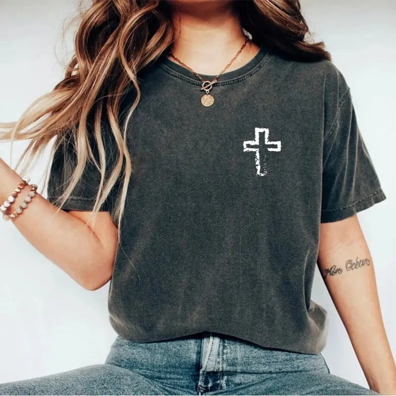 Cross Shirt Jesus Shirt Christian Religious Bible Verse Shirt Motivational Christian Shirt Jesus Cotton Top T-Shirts, Hoodie, Sweatshirt - T-Shirt, Sweatshirt, Hoodie