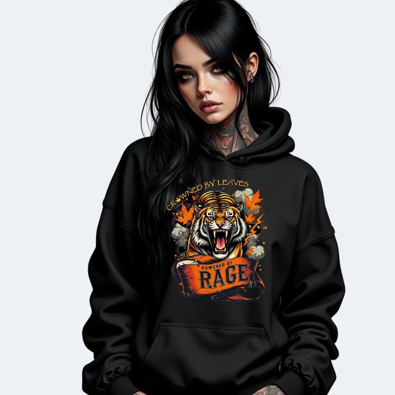 Crowned Leaves Long Sleeve Casual Poly Cotton Blend Fit Top Gothic Womenswear T-Shirts, Hoodie, Sweatshirt - T-Shirt, Sweatshirt, Hoodie